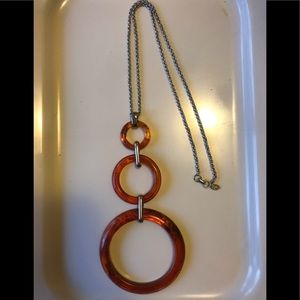 Vendome 3 tiered tortoise shell Lucite pendant 70